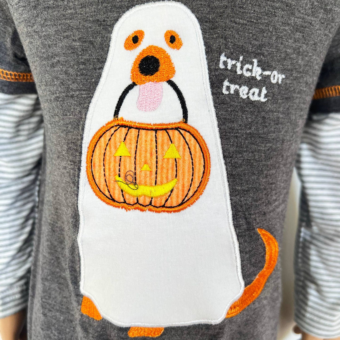 K107 Halloween Ghost Dog Baby Toddler Boys Romper
