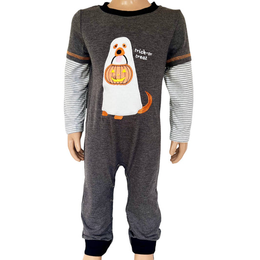 K107 Halloween Ghost Dog Baby Toddler Boys Romper