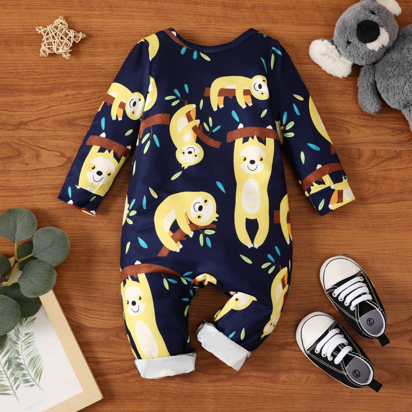 K126 Boy Cartoon Sloth Jumpsuit