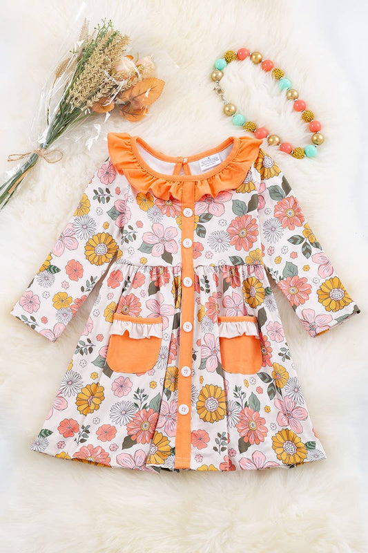 K140 Fallish Floral Print Dress