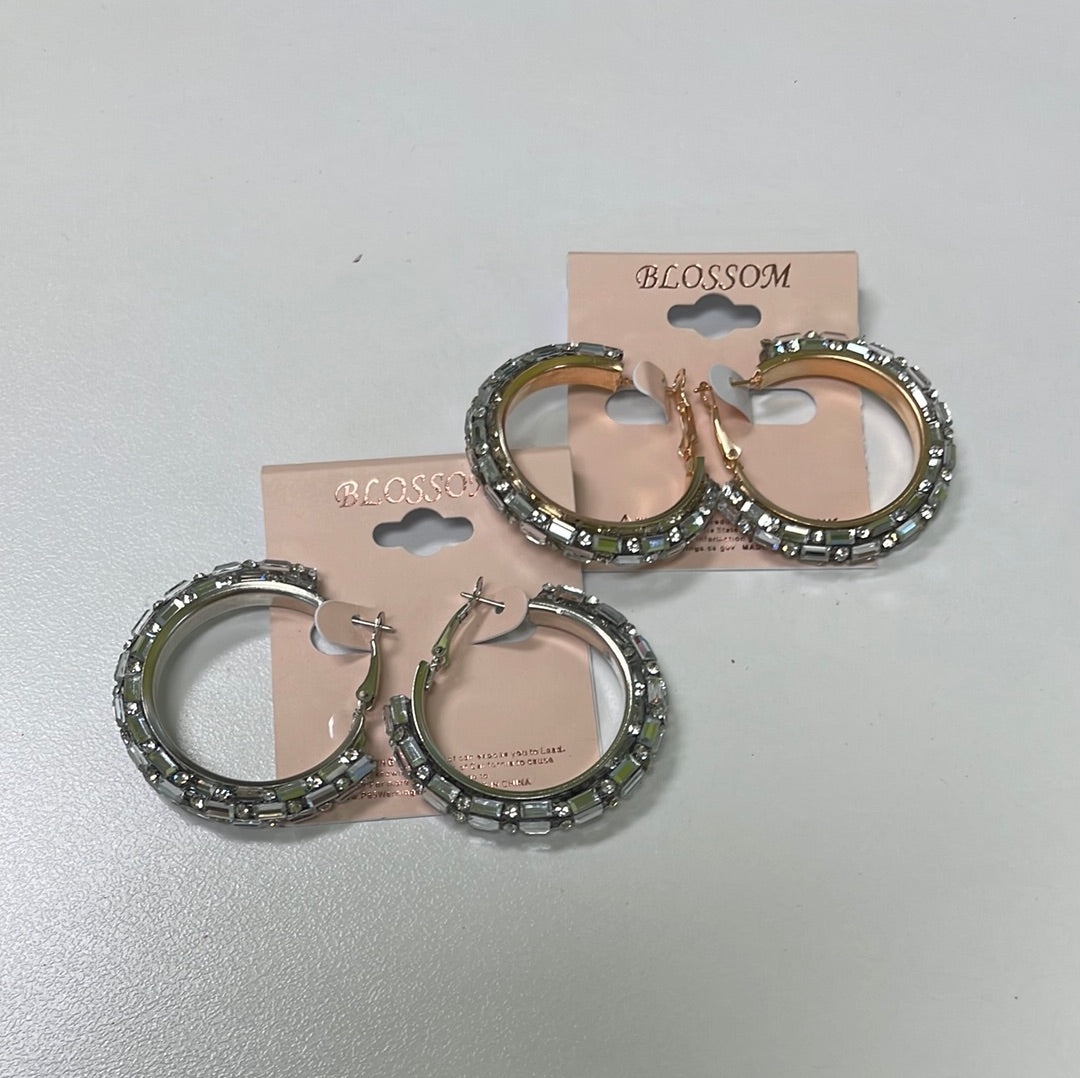 Mirror Ball Hoop Earrings JN042