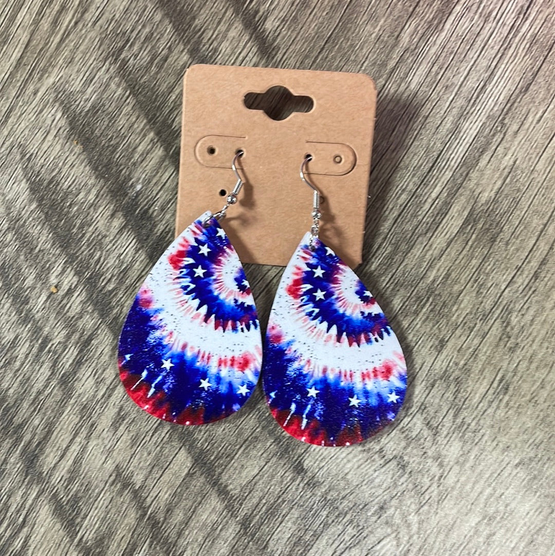 RWB Tie Dye Teardrop Earrings JN54