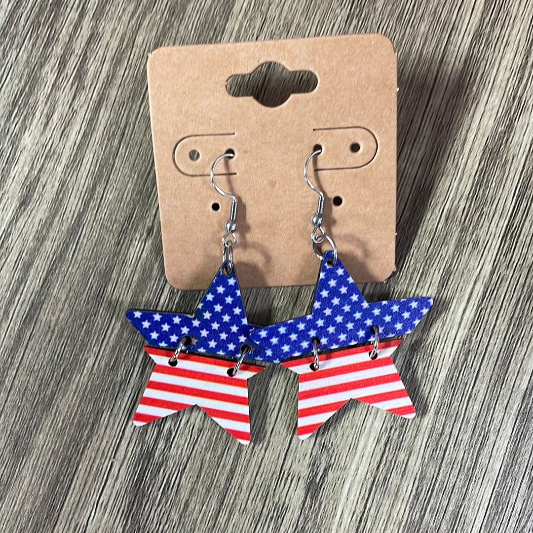 Stars and Stripes Star Earrings JN57