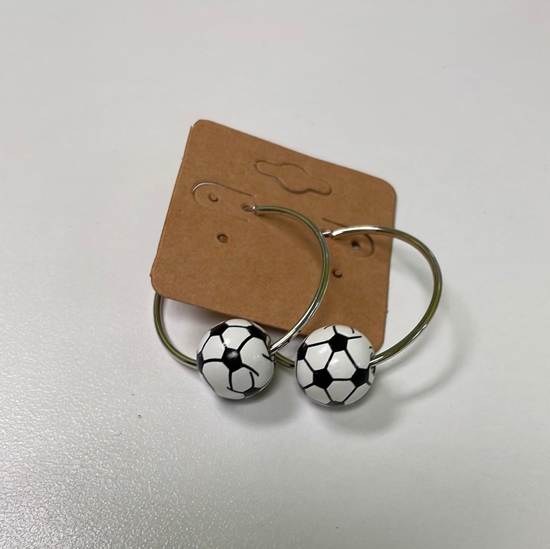 Soccer Hoop Earrings JN037