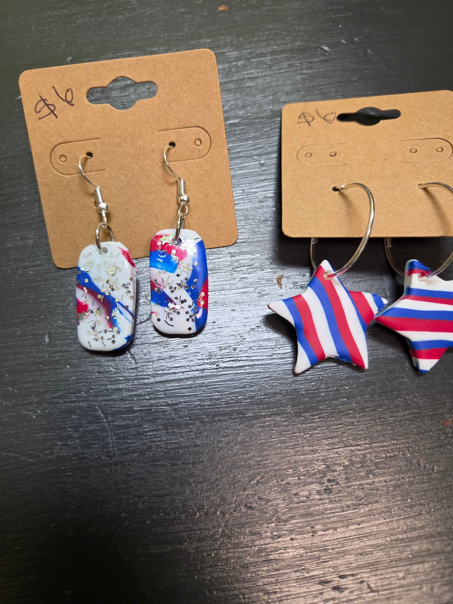 Red White and Blue Handmade Earrings
