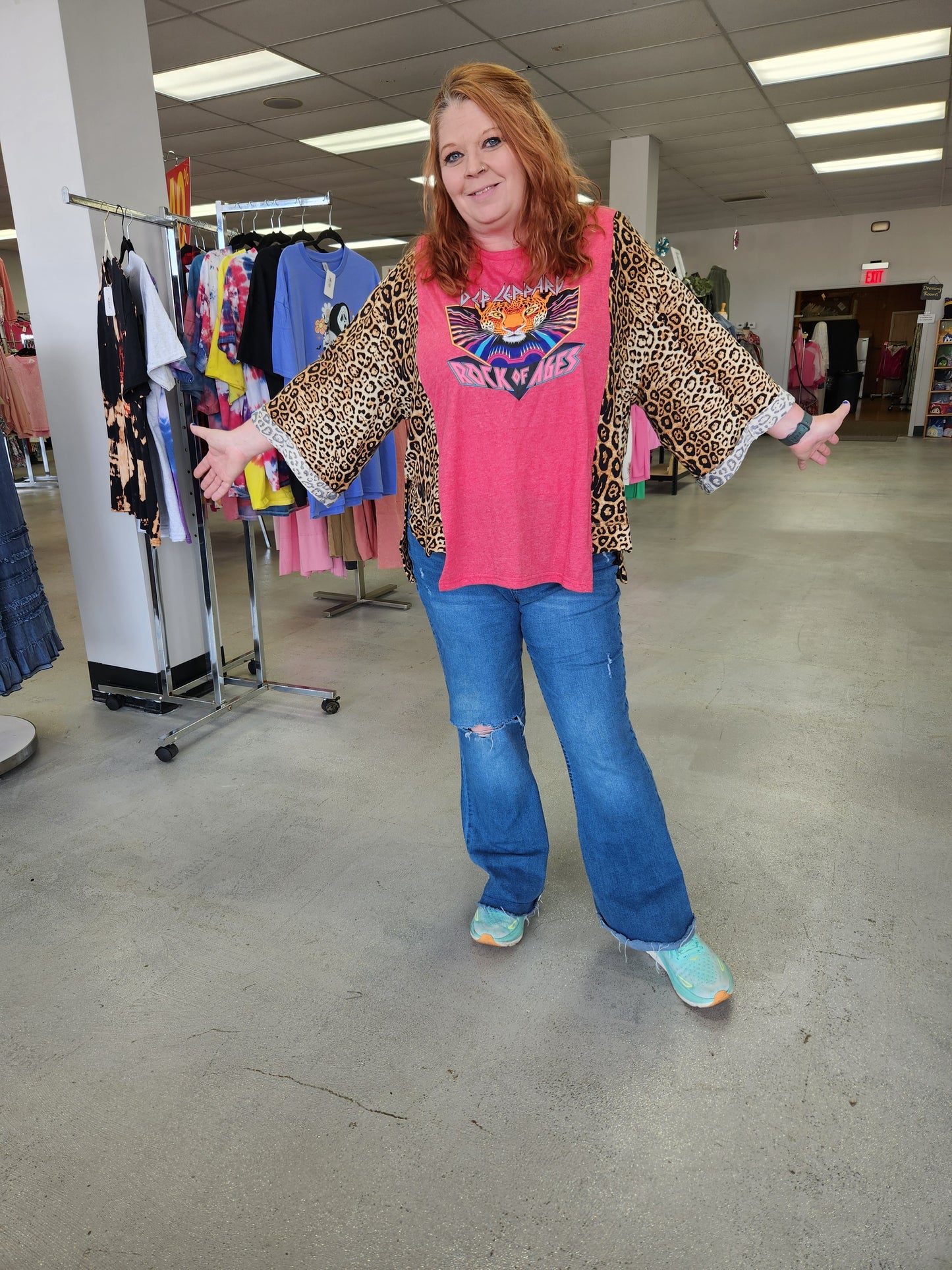 Upcycled Poncho Style Rock & Roll TShirt