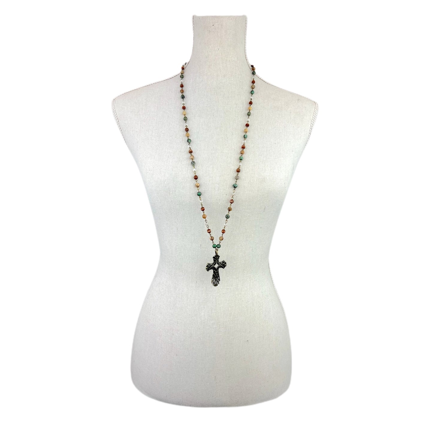 Jasper Cross Necklace JAC109