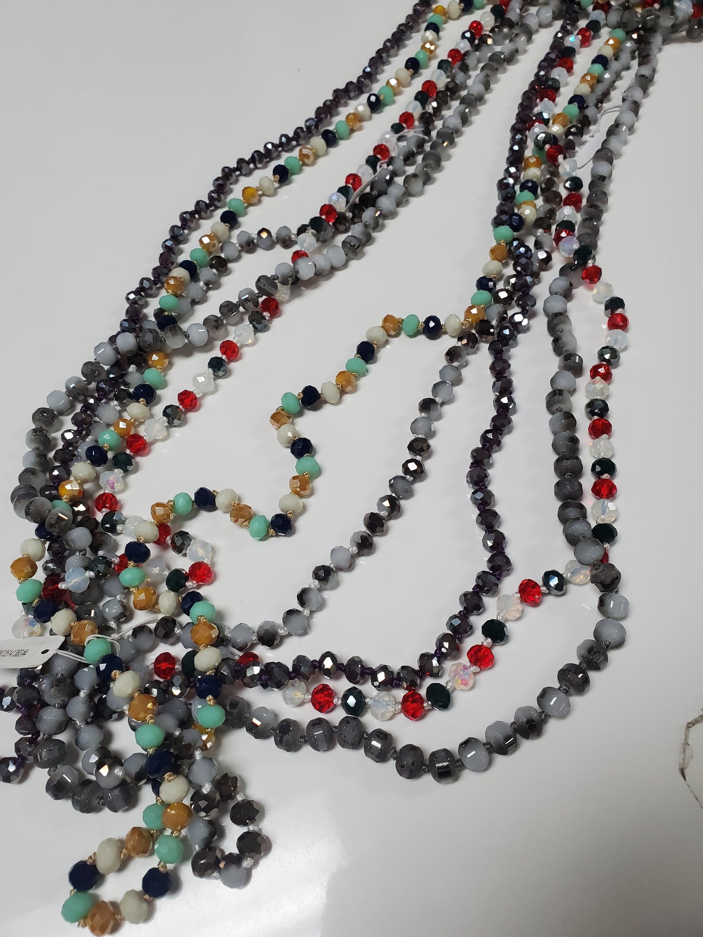 Crystal Bead Necklace 60" JR334
