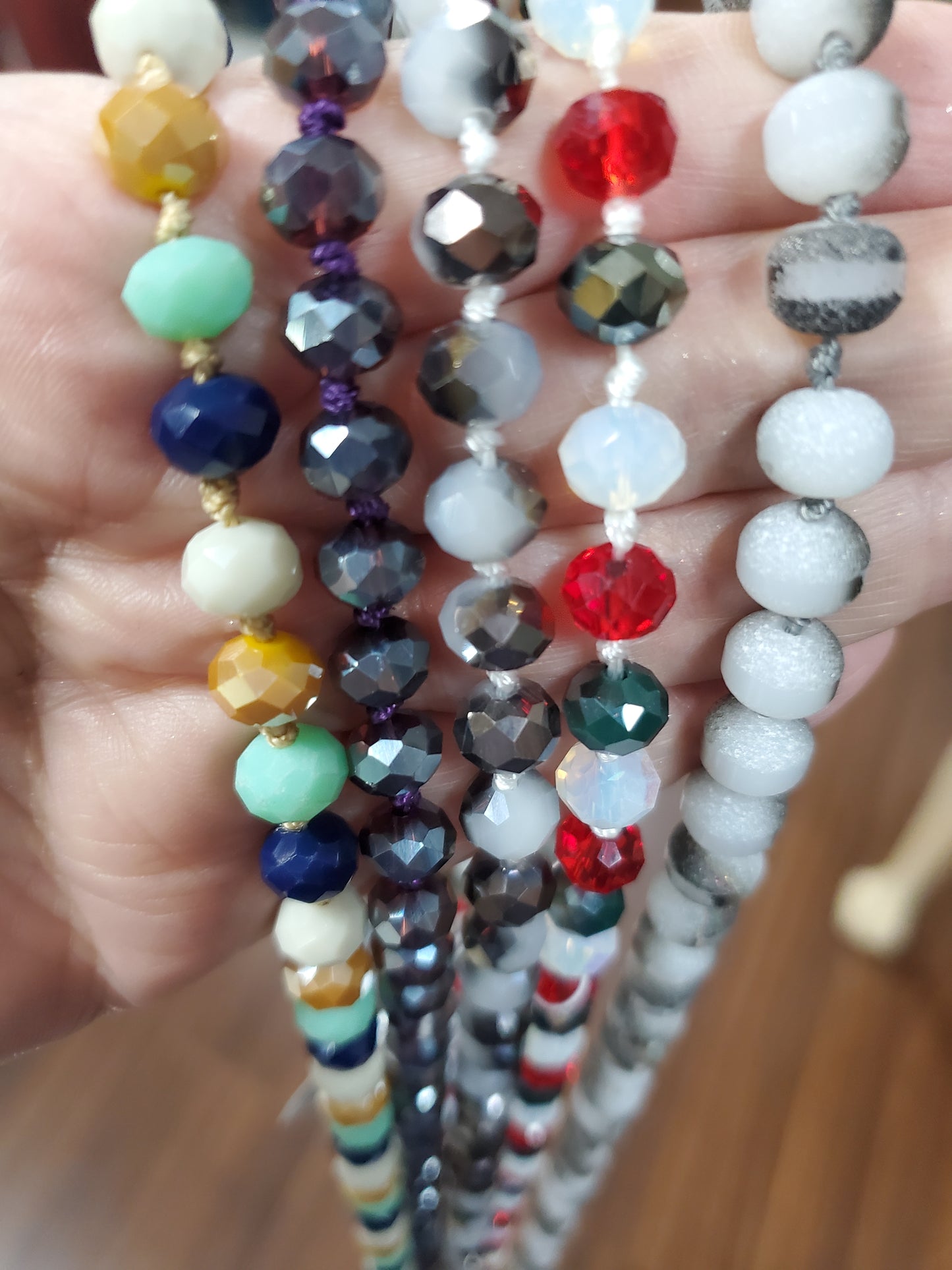Crystal Bead Necklace 60" JR334