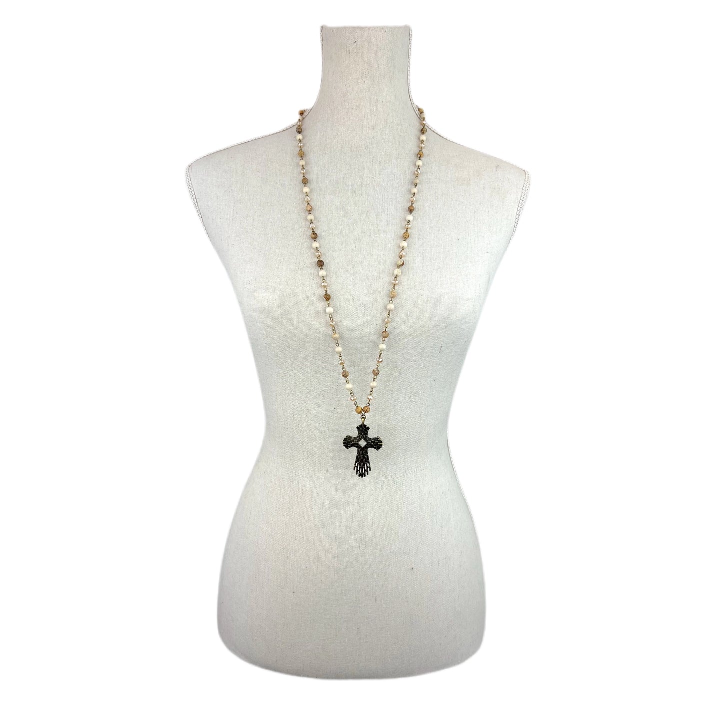 Jasper Cross Necklace JAC109