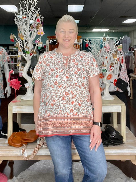Enchanted Curvy Floral Top 8005 Final Sale