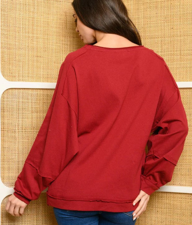 Comfy Henley Top 7723 Final Sale