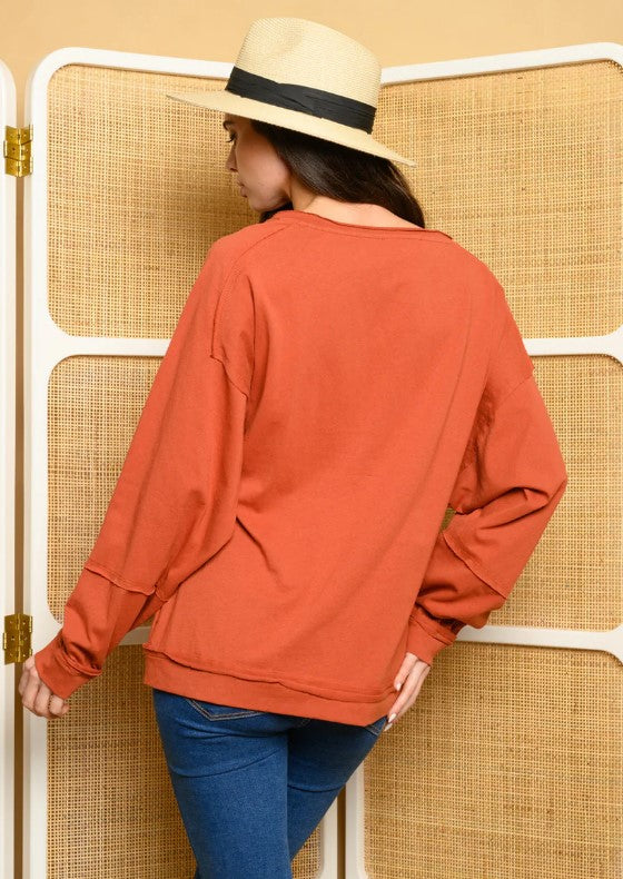 Comfy Henley Top 7723 Final Sale