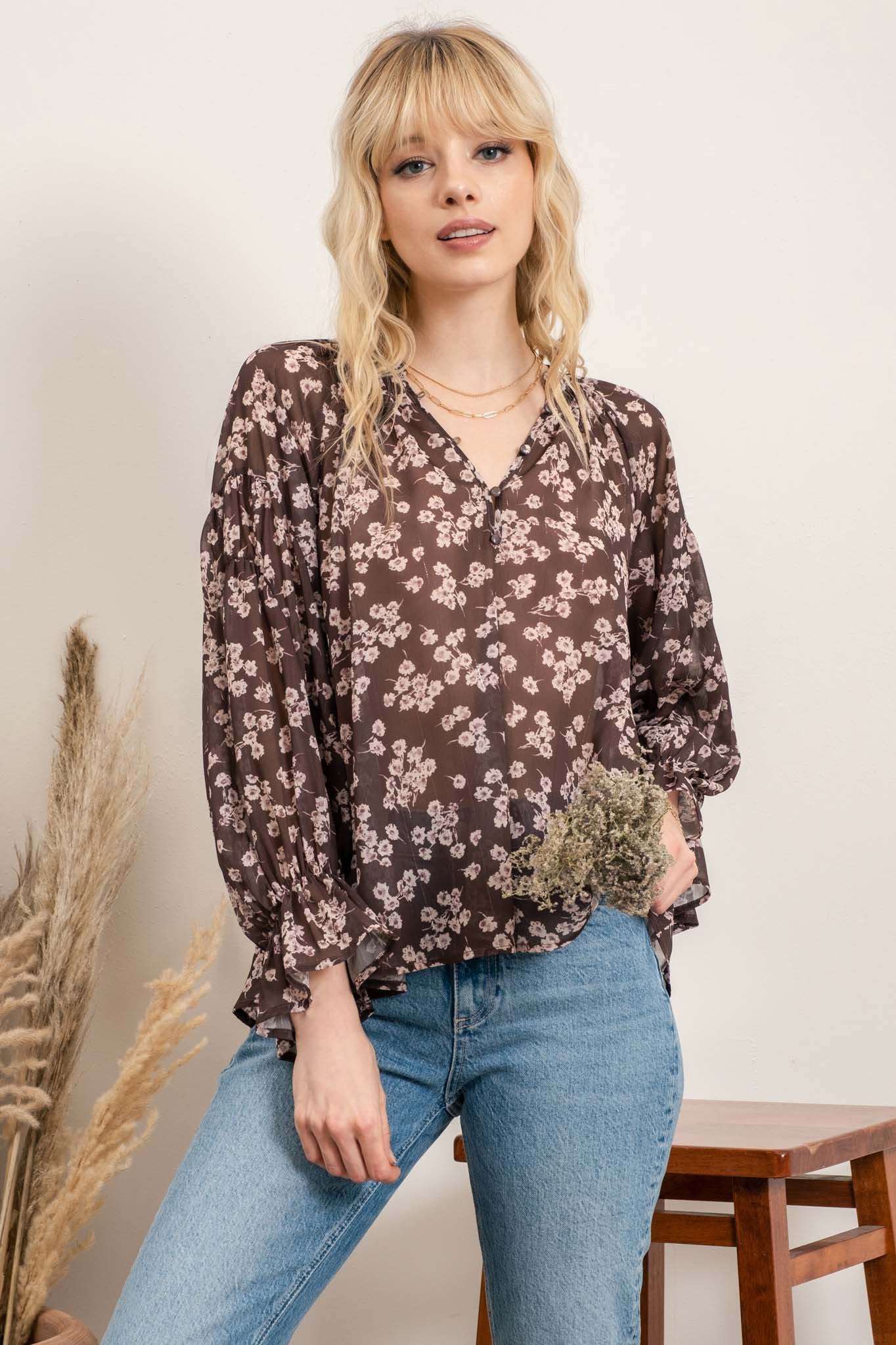Falling Flowers Top 7733