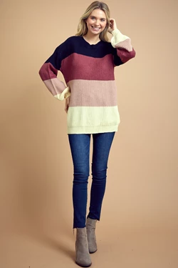 Ally's Colorblock Sweater 7894