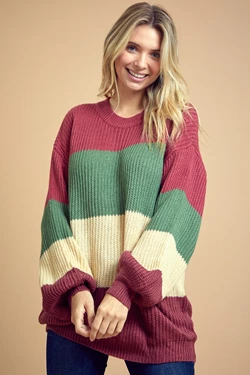 Ally's Colorblock Sweater 7894