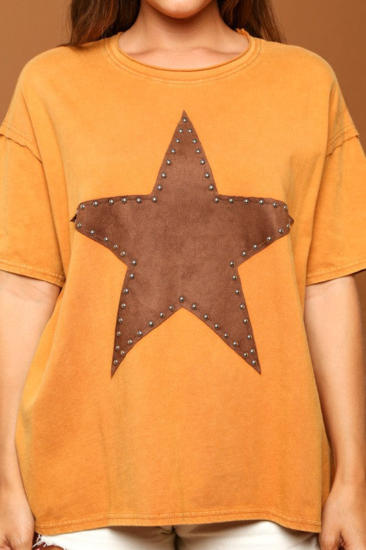 Cute Suede Star Top 7935