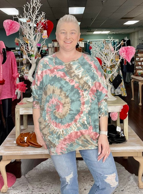 Rainbow Comfy Curvy Top 7996