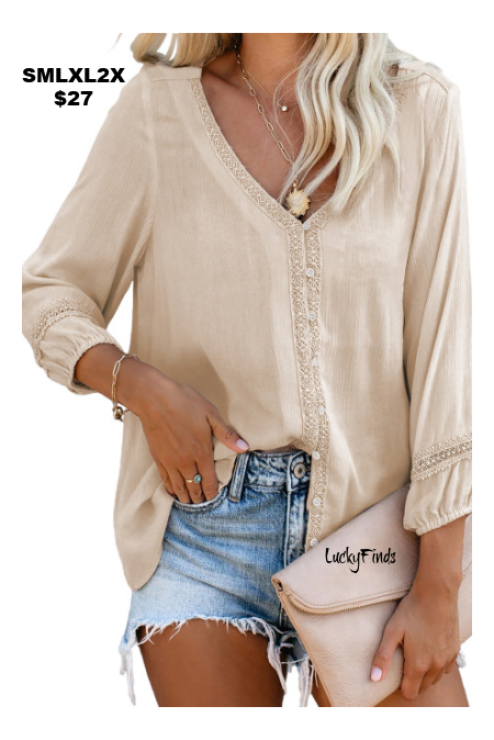 Love My Lace Top, Beige D553