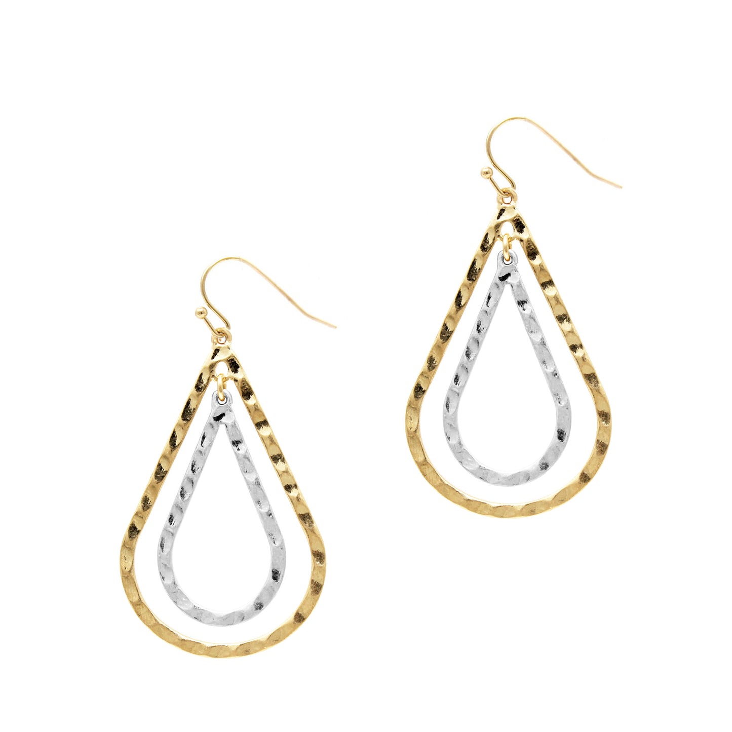 Oval Hammered Metal Earrings