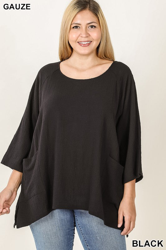 Classy Crinkle Top Z653