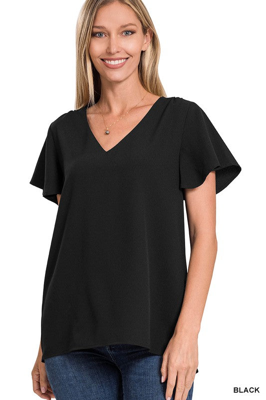 Harmony Flutter Sleeve Top Z664