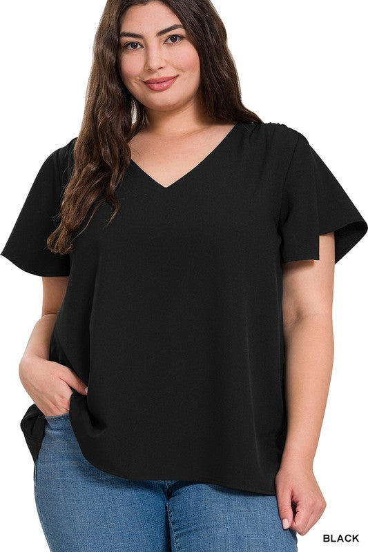 Harmony Flutter Sleeve Top Z664