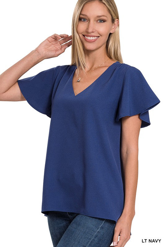 Harmony Flutter Sleeve Top Z664