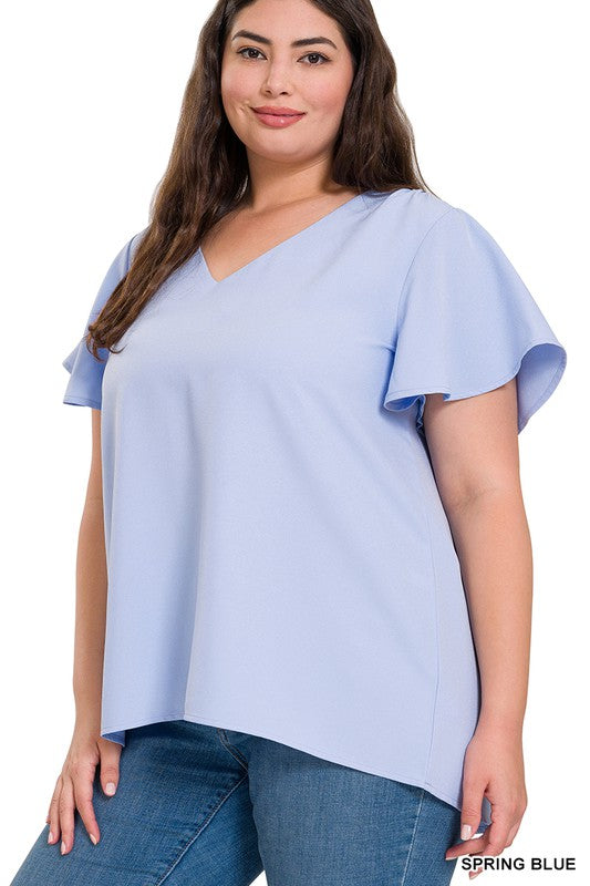 Harmony Flutter Sleeve Top Z664