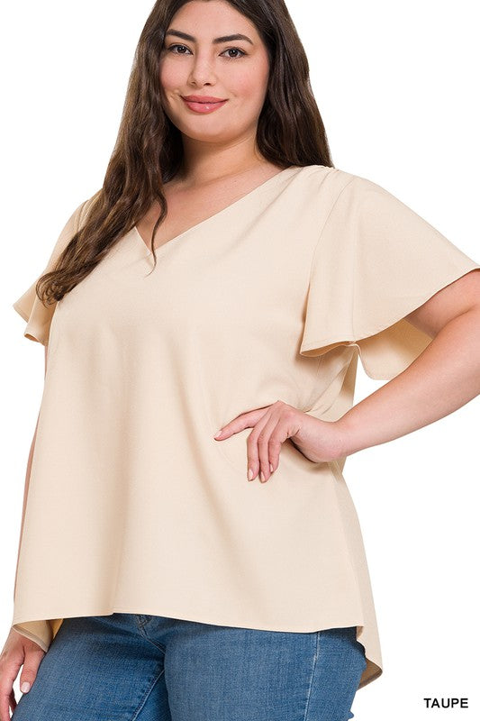 Harmony Flutter Sleeve Top Z664
