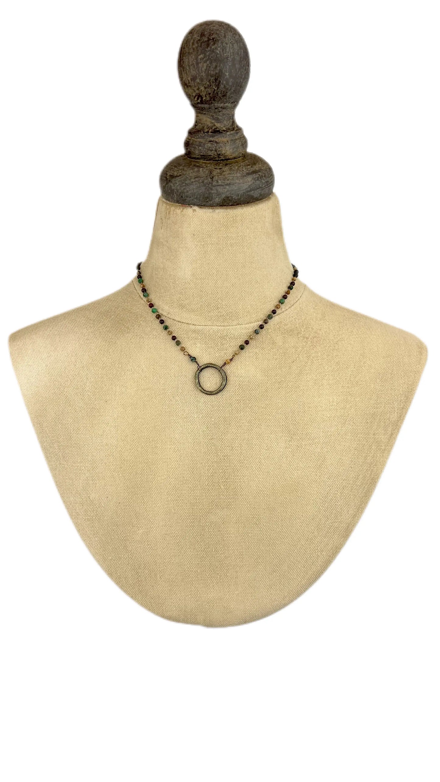 Circle pendant necklace Jasper JAC100