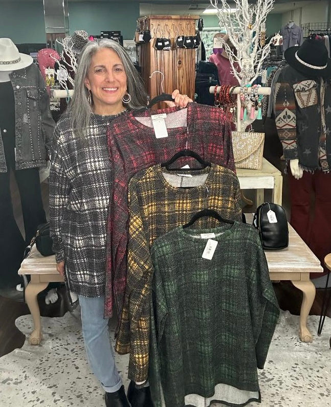 Z547 My Cute Plaid Top