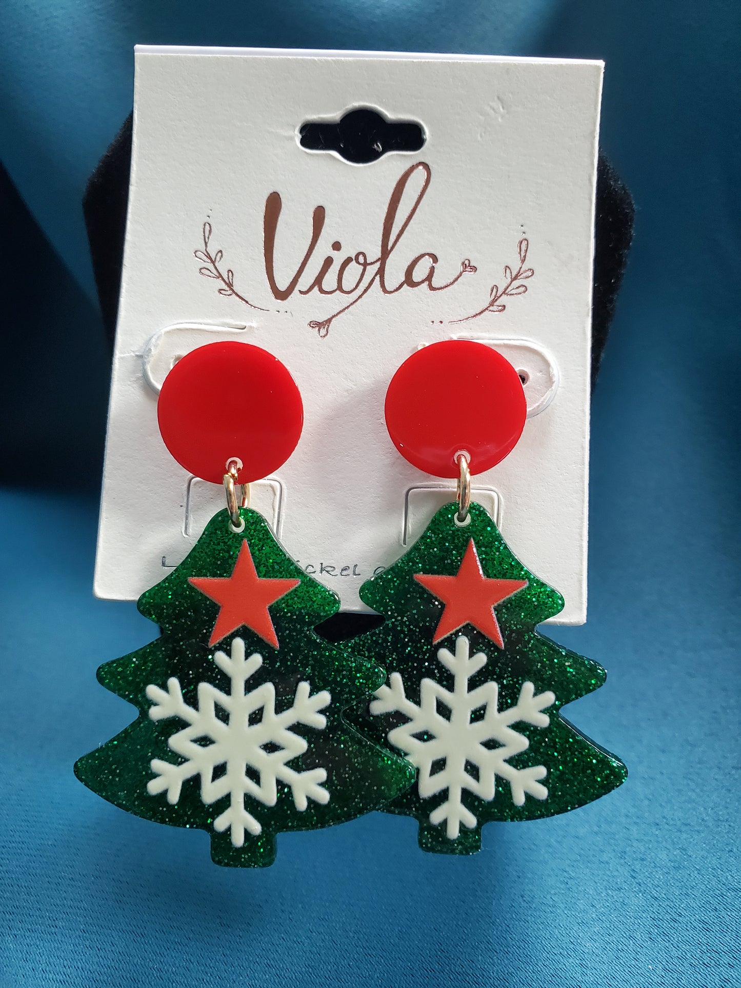 Acrylic Christmas Tree Earrings JR206