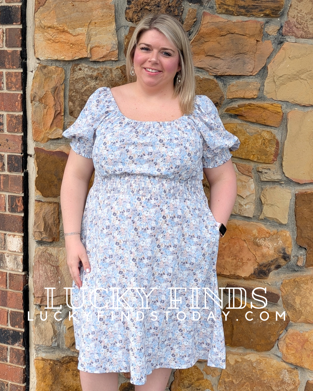 Curvy Girl Smocked Babydoll Dress W339