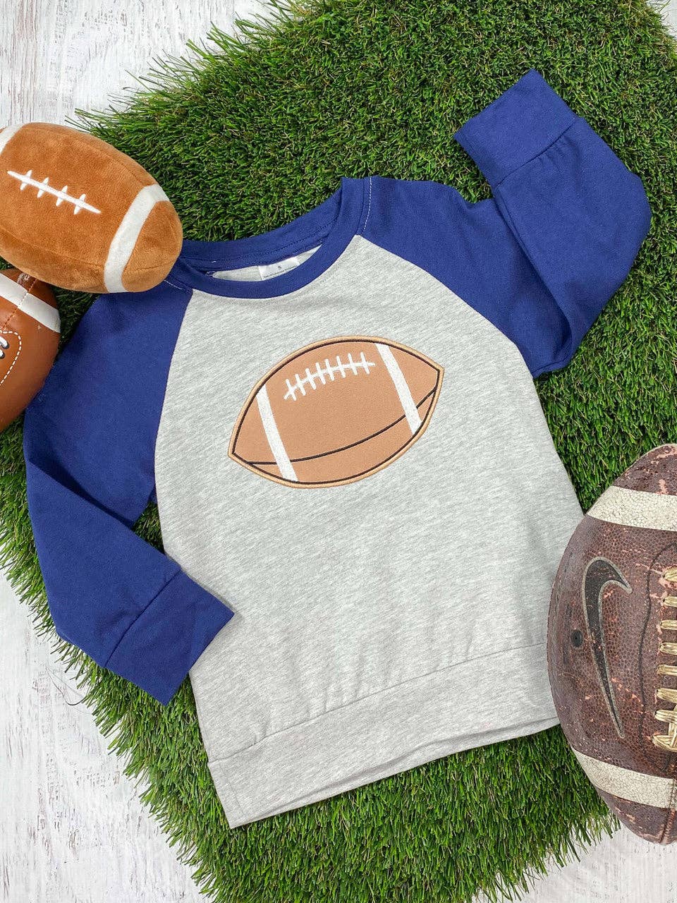 K155 Boys Football Applique Top