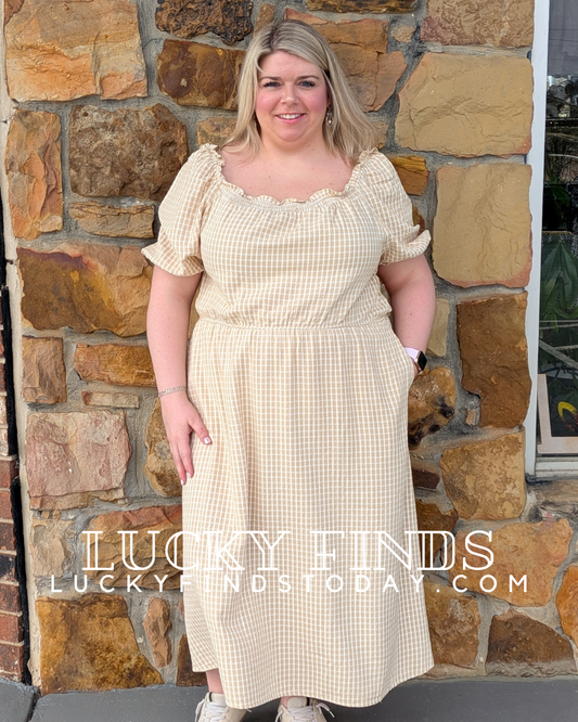 Curvy Girl Plaid Maxi Dress W340