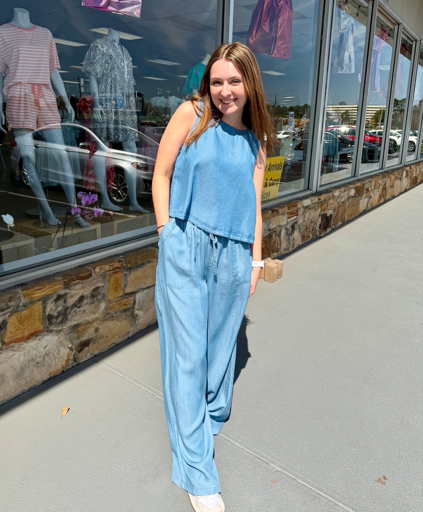 Feel Free Chambray Pants A273