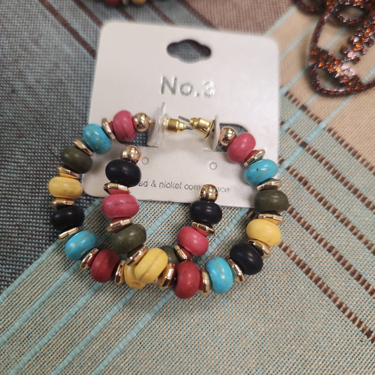 Multi color Bead earrings JN406
