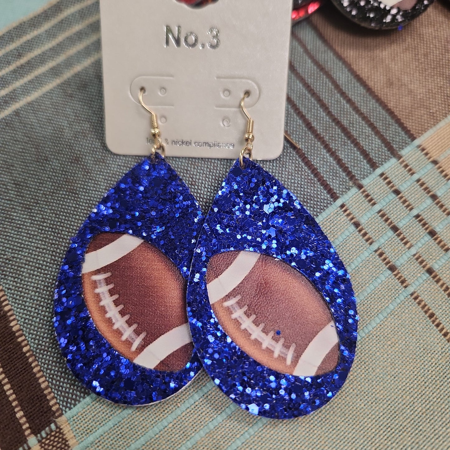 Glitter Football Earrings JN410