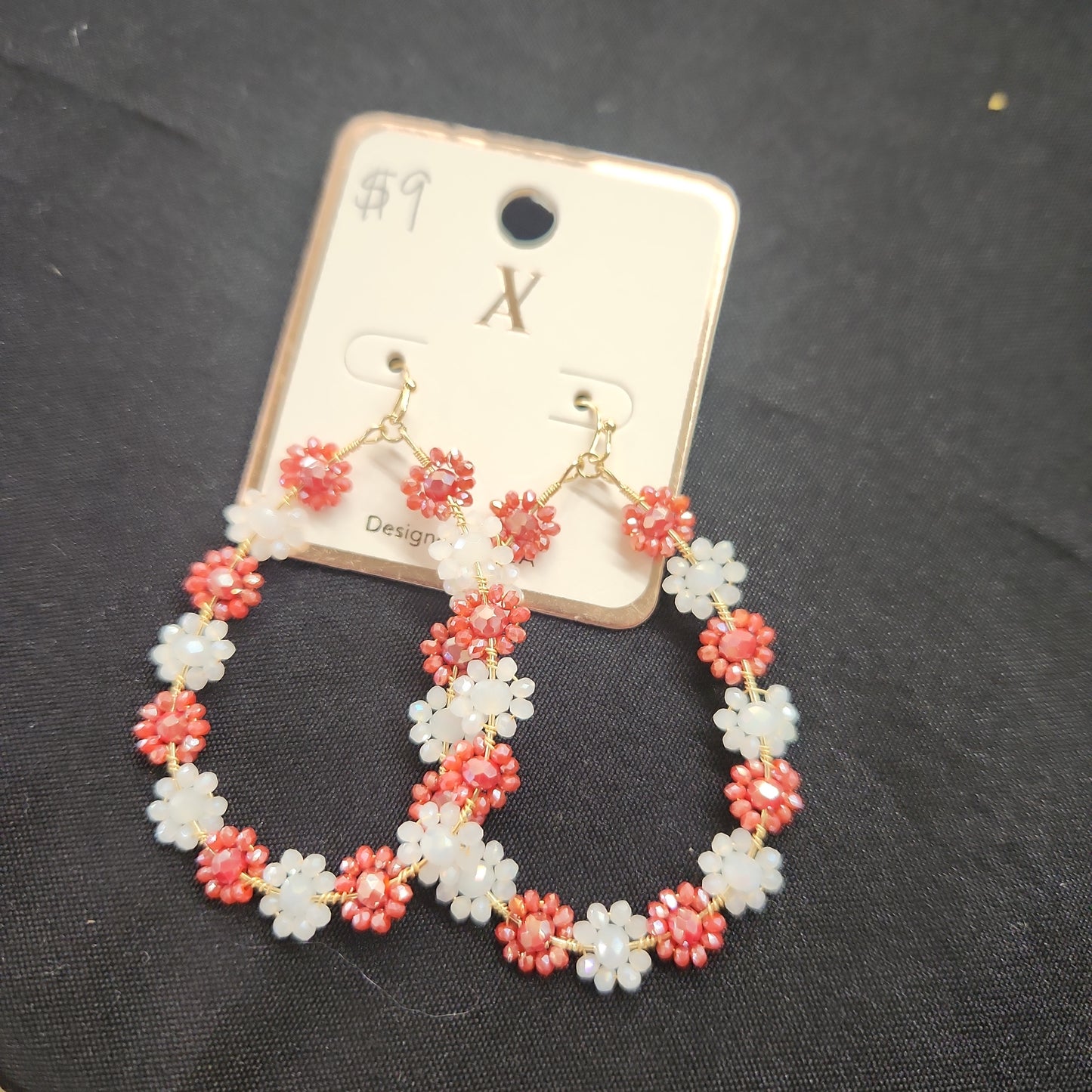 Crystal Bead Flower Earrings JN416