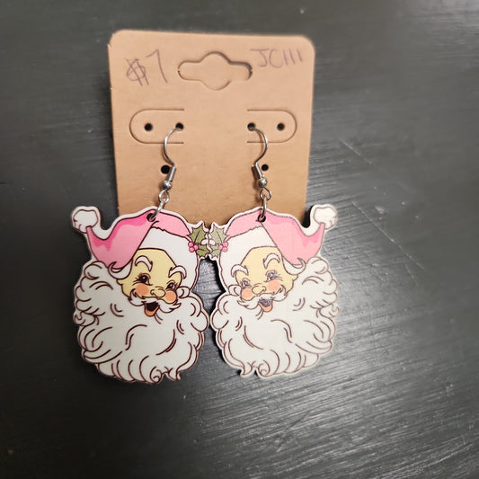 Pink Santa Earrings JC111