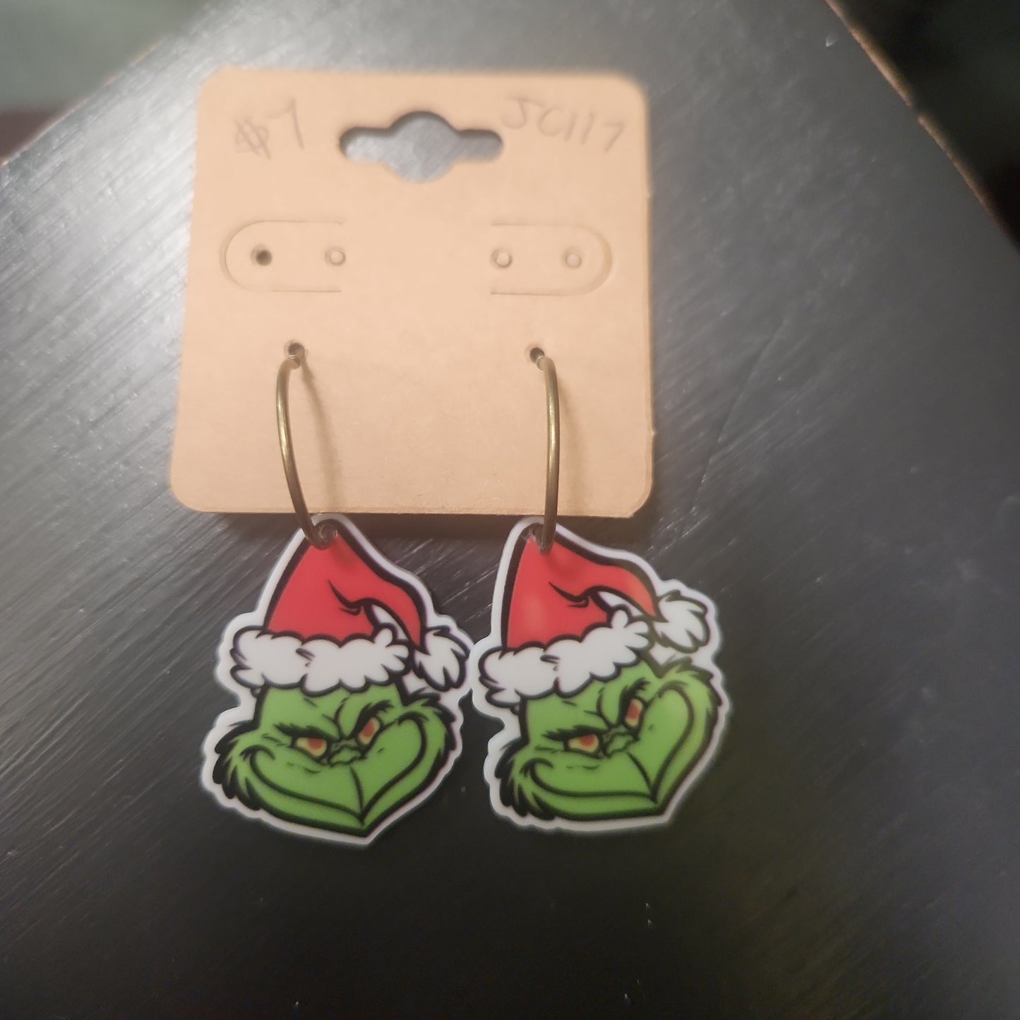 Green Santa Earrings JC117