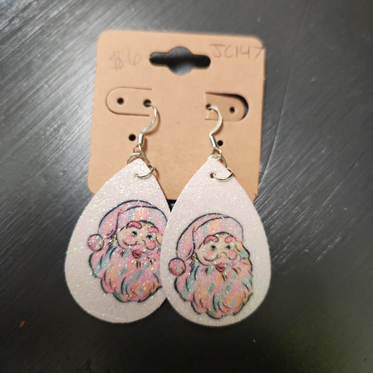 Cotton candy santa Earrings JC147