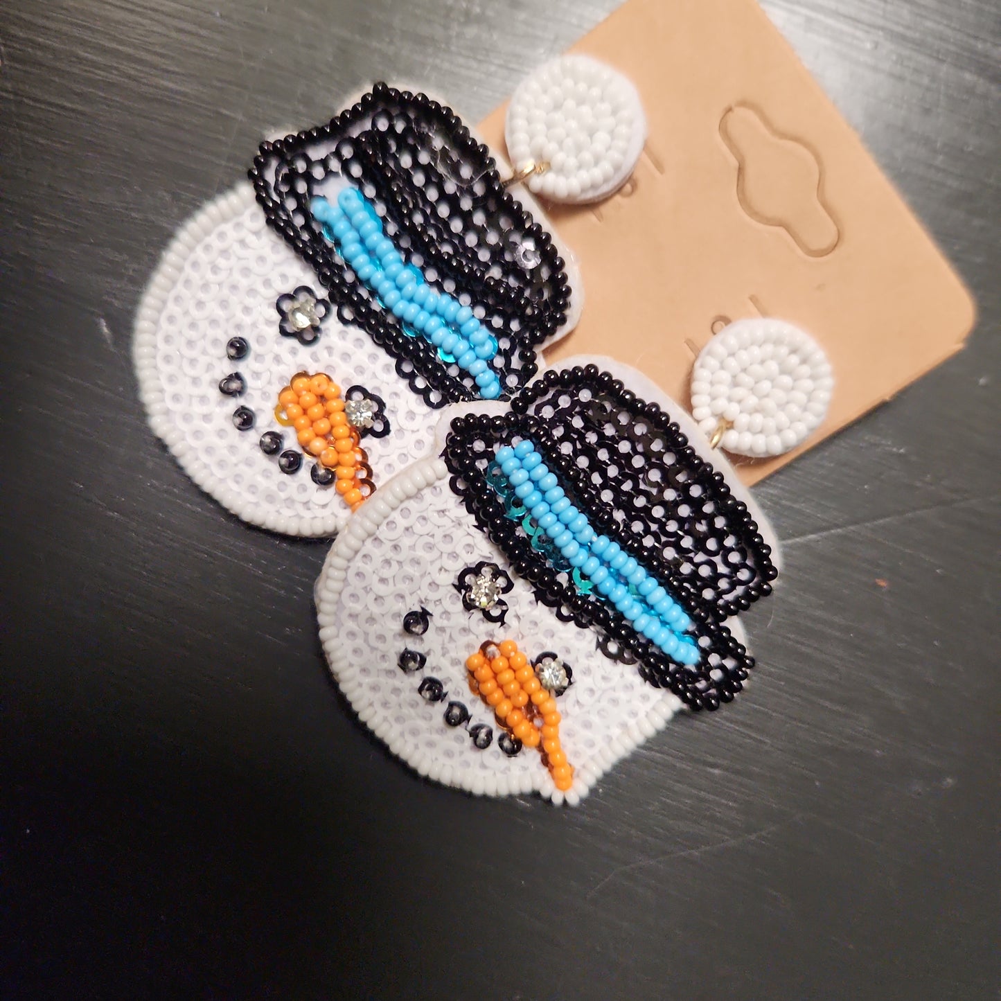 Beaded snowman Earrings JC154