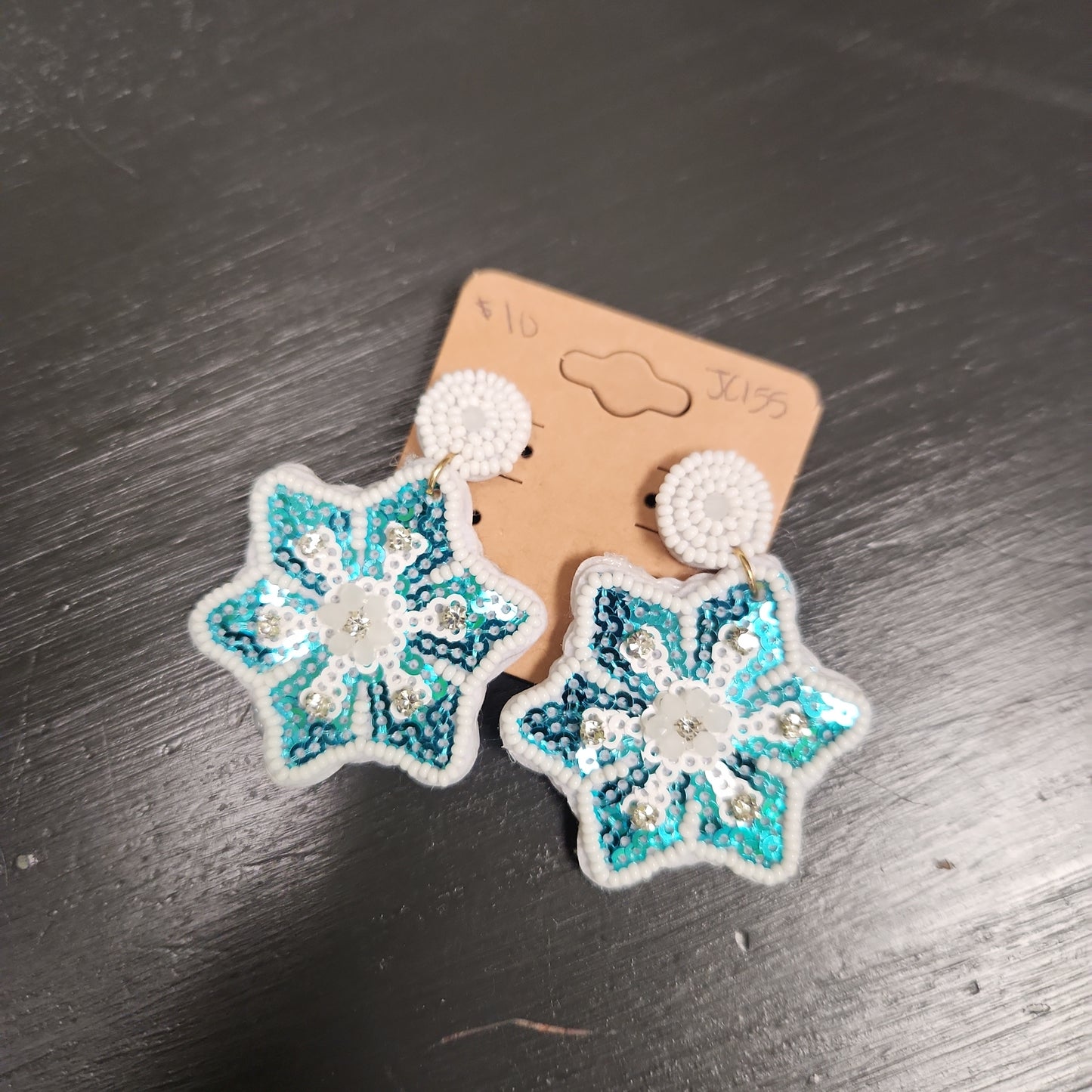 Beaded snowflake Earrings JC155