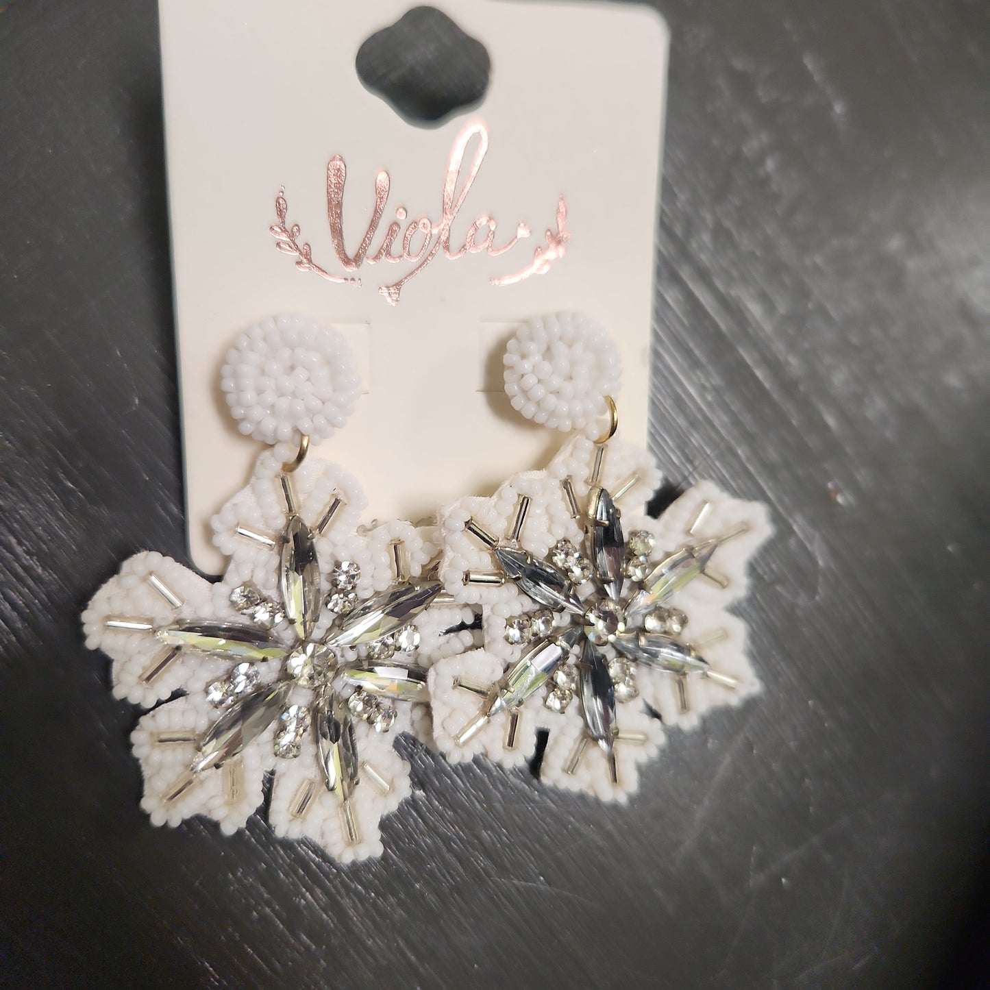 Beaded snowflake Earrings JC163