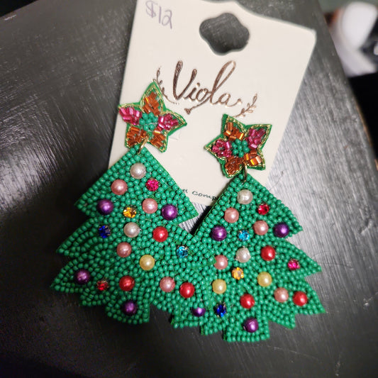 Multi colored tree Earrings JC166