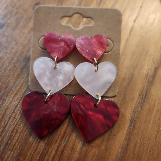 Triple Ombre Heart earrings JC205