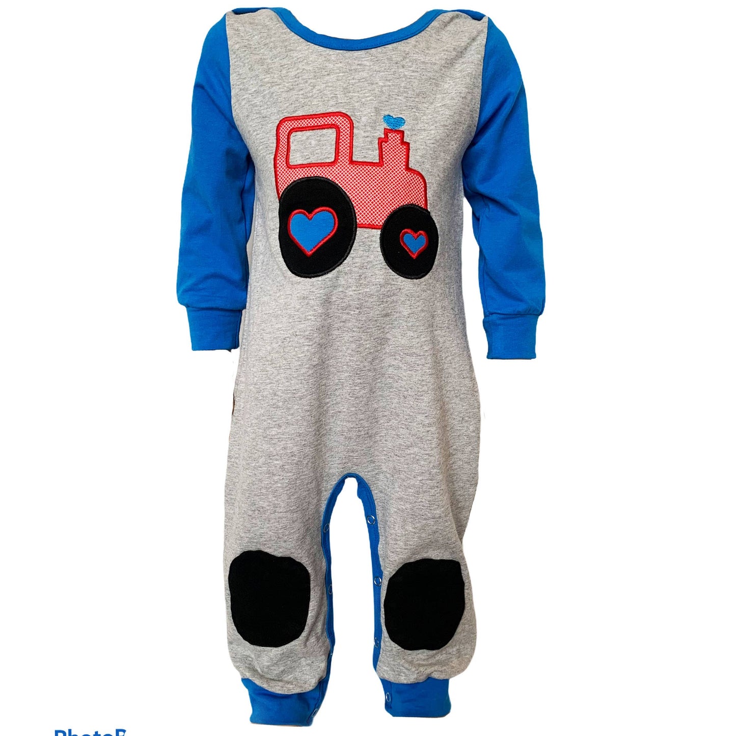 K112 Boys Long Sleeve Truck Romper