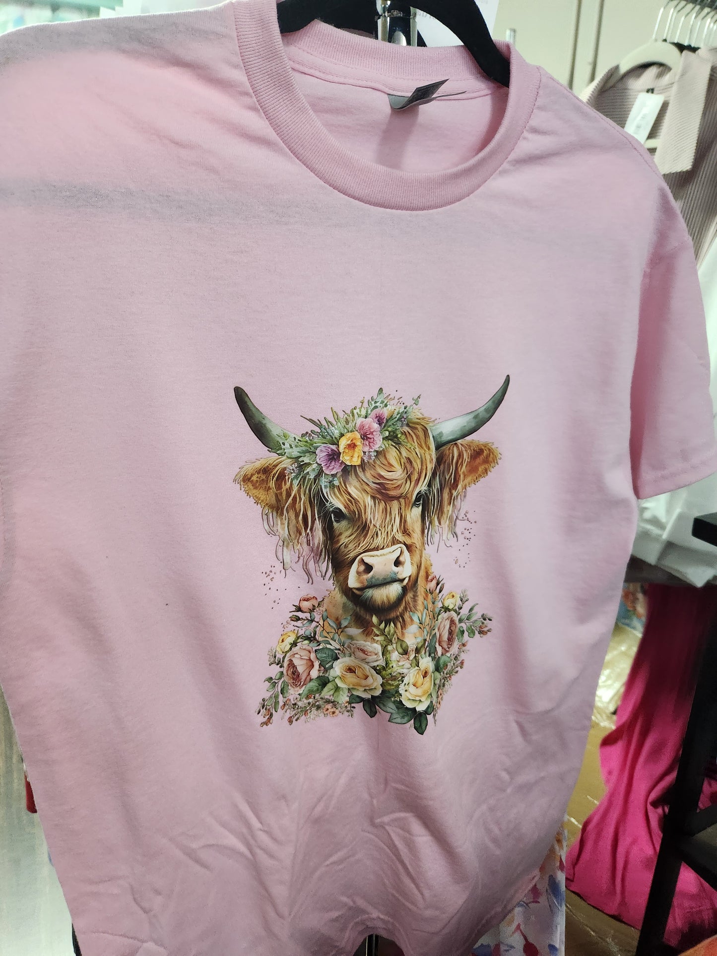 Floral Highland Cow T Shirt CP216